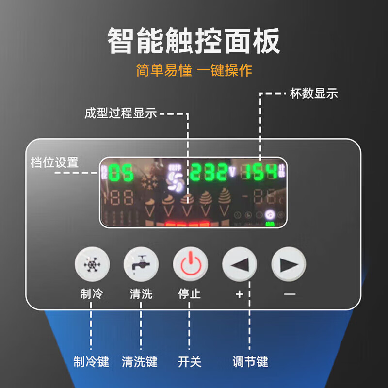 麥大廚升級(jí)款單頭臺(tái)式冰淇淋機(jī)1.5KW 