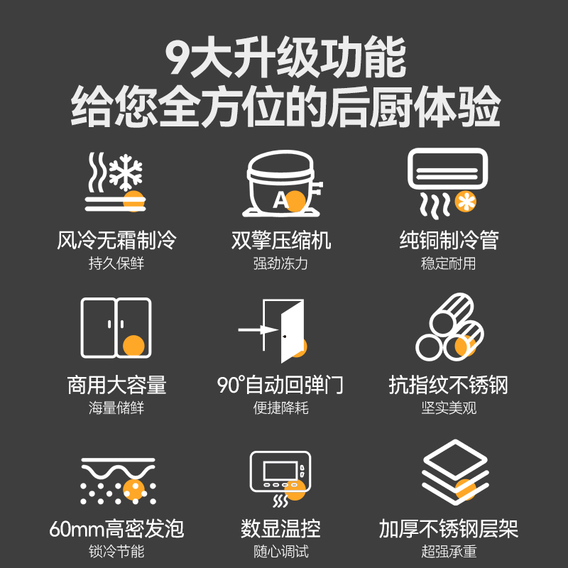 MDC商用四六門冰柜風(fēng)冷無(wú)霜冷藏插盤款兩門冰柜